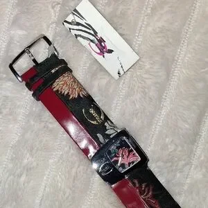 Roberto Cavalli Black and Red Floral Watch AION TIME Roberto Cavalli RC5G046M0045 main image 3